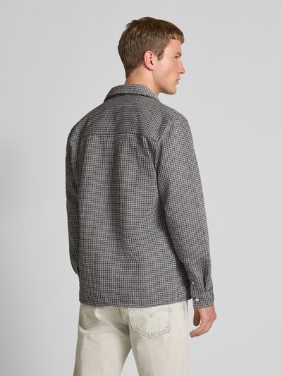 Redefined Rebel Regular Fit Hemdjacke mit Woll-Anteil und Label-Detail Modell 'Chen' Dunkelgrau Melange 5