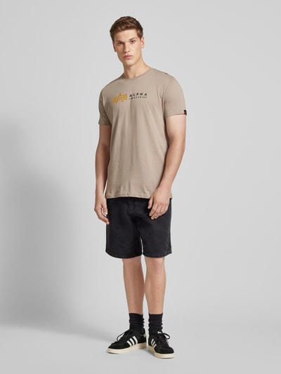 Alpha Industries T-shirt met labelprint Beige - 1