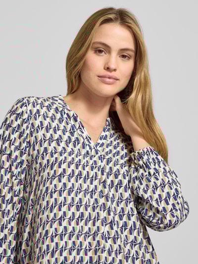 ZABAIONE Blouseshirt van viscose met tuniekkraag, model 'Ha44nna' Marineblauw - 3