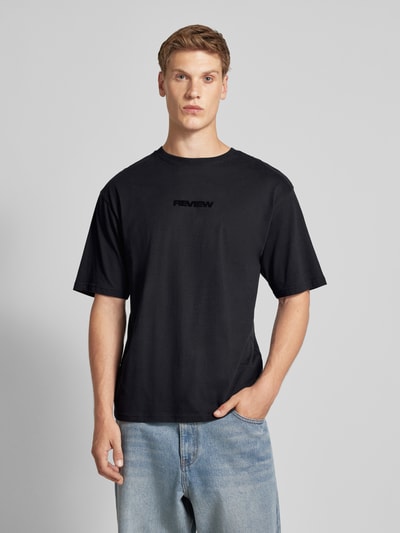 REVIEW T-Shirt mit Label-Print Black 4