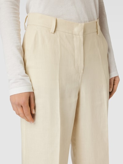 Weekend Max Mara Regular Fit Leinenhose mit weitem Bein Modell 'MALIZIA' Sand 3