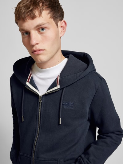 Superdry Sweatjacke mit Label-Stitching Dunkelblau 3