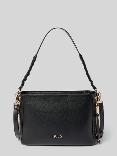 Produktfoto, Handtasche in Leder-Optik Modell 'Gihen' von Liu Jo White, Schwarz mit Logo-Detail, Abnehmbare Schulterriemen, Hauptfach mit Reißverschluss, Breite 28 cm, Länge 20 cm, Tiefe 10 cm, Länge Schulterriemen 113 cm