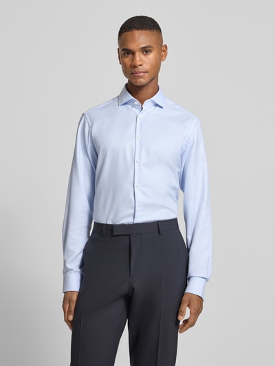 Jake*s Regular Fit Businesshemd aus Baumwolle mit Haifischkragen Bleu 4