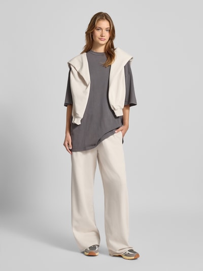 Karo Kauer Joggingbroek met rolzoom en elastische band Lichtgrijs - 1