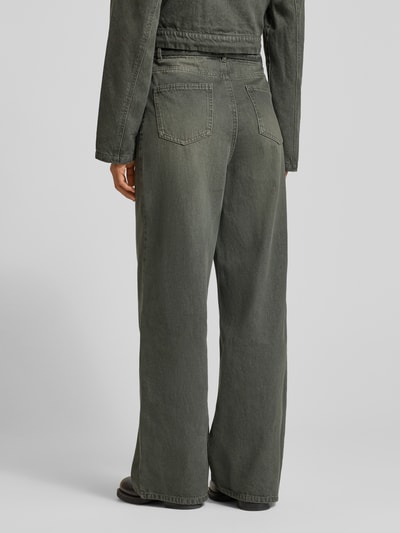 Vero Moda Wide Leg Jeans aus reiner Baumwolle Modell 'WIEN' Oliv 5