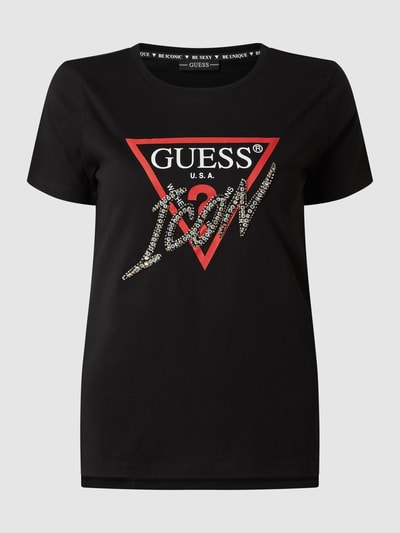 Guess T-Shirt mit Strasssteinen Black 1