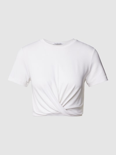 Calvin Klein Jeans T-shirt krótki z wyhaftowanym logo Biały 2