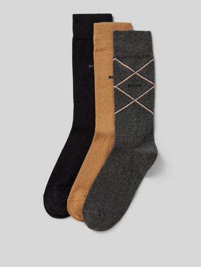 BOSS Socken mit Label-Stitching im 3er-Pack Black 1