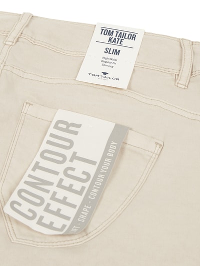 Tom Tailor Slim fit capri-jeans met stretch, model 'Kate' Beige - 5