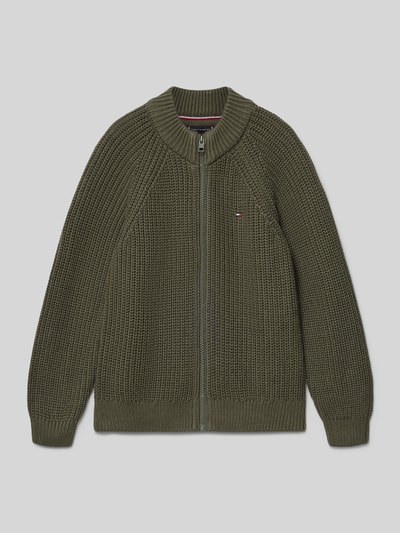 Tommy Hilfiger Teens Regular Fit Strickjacke aus Baumwoll-Mix Oliv 1