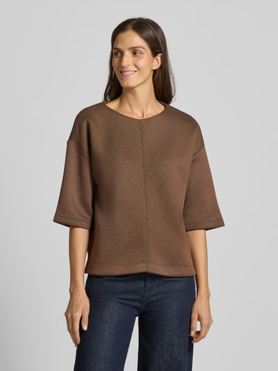 OPUS Sweatshirt met ronde hals, model 'Ginama' Lichtbruin - 4