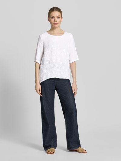 ZABAIONE Blusenshirt mit Stitchings Modell 'No44raa' Weiss 1