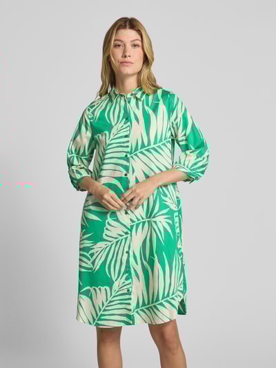 Milano Italy Knielanges Kleid mit Hemdblusenkragen Gruen 4