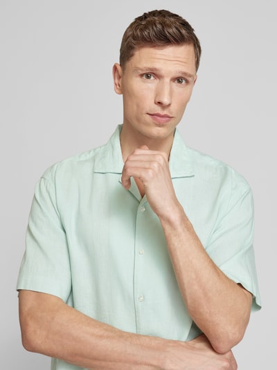 MCNEAL Tailored fit vrijetijdsoverhemd met reverskraag Lichtturquoise - 3
