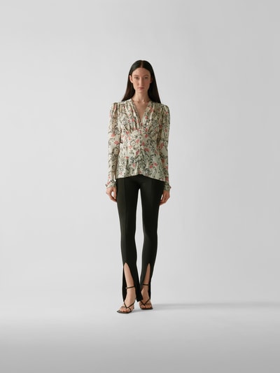 Paco Rabanne Bluse mit Allover-Print Beige 1