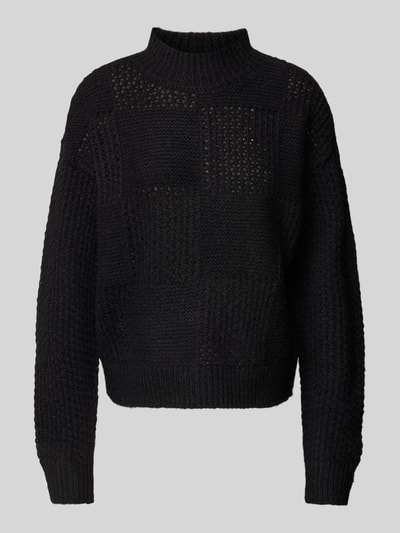 Vero Moda Regular Fit Strickpullover mit Stehkragen Modell 'MOON' Black 2