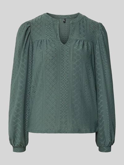 Only Relaxed Fit Blusenshirt mit Lochmuster Modell 'SANDRA' Schilf 2