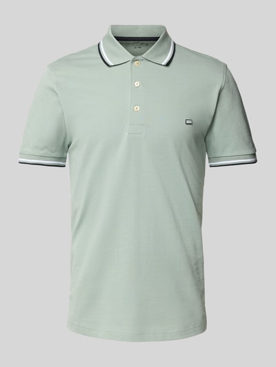 Christian Berg Men Poloshirt met labelstitching Olijfgroen - 2