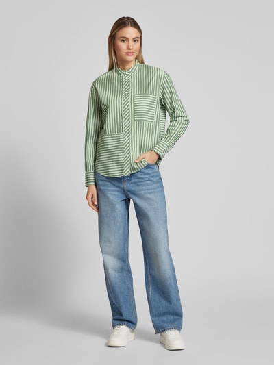 Marc O'Polo Denim Overhemdblouse met knoopsluiting Grasgroen - 1