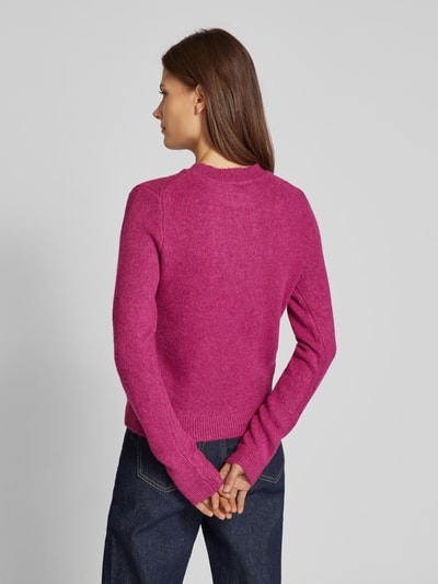 Mango Strickpullover mit Rundhalsausschnitt Pink 5