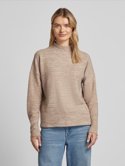 Vero Moda Oversized Langarmshirt mit Stehkragen Beige 4