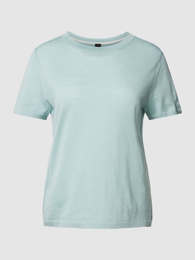 Marc Cain T-shirt z żywej wełny model ‘COLLECTIONS A’ Petrol 2