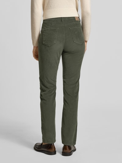 Brax Spodnie sztruksowe o kroju slim fit z 5 kieszeniami model ‘Carola’ Ciemnozielony 5