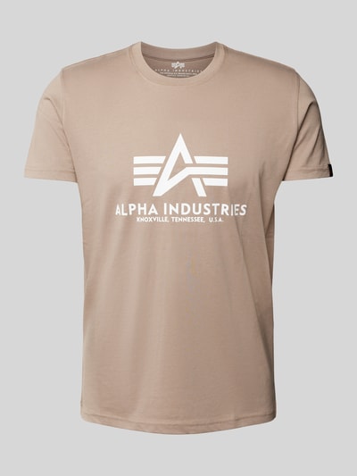 Alpha Industries T-Shirt mit Label-Print Sand 1
