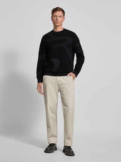 Emporio Armani Sweatshirt mit Strukturmuster Black 1