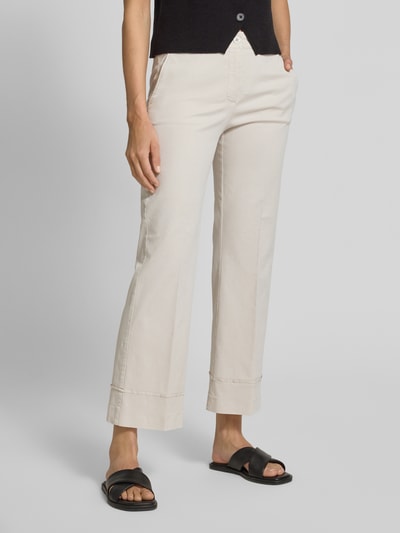 SEDUCTIVE Spodnie o rozkloszowanym kroju w kant model ‘MINESSE’ Piaskowy 4