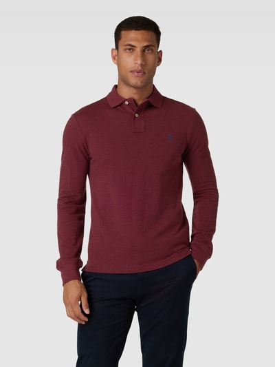 Polo Ralph Lauren Slim Fit Poloshirt mit Label-Stitching Bordeaux 4
