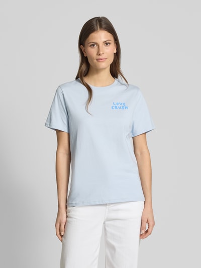 Scotch & Soda T-shirt z okrągłym dekoltem Jasnoniebieski 4