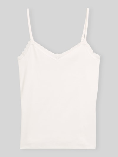 Tom Tailor Denim slim fit top van katoenmix Offwhite - 2