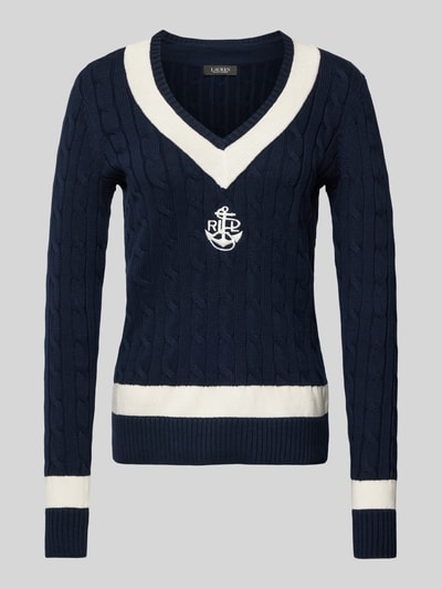 Lauren Ralph Lauren Gebreide pullover met ribboorden Donkerblauw - 1