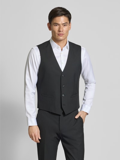 Christian Berg Men Anzugweste mit Knopfleiste Black 4
