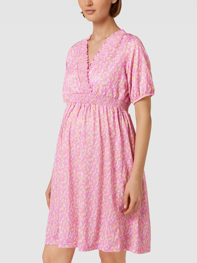 Mamalicious Umstands-Kleid mit Smok-Details Modell 'Amaya Tess' Pink 4