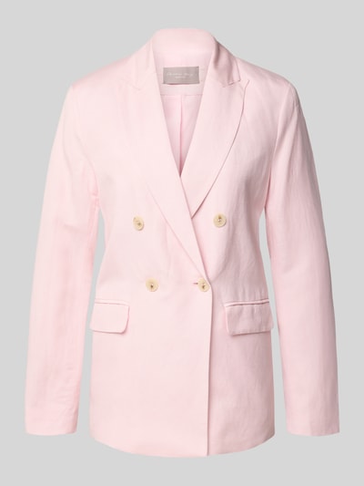 Produktfoto, Regular Fit Blazer aus Leinen-Mix mit Viskose-Anteil von Christian Berg Woman Selection, zartrosa, doppelreihig, Pattentaschen