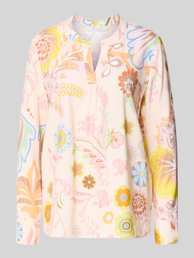 HERZENS Regular fit Blouse van Mix van zijde en elastaan Zand - 2