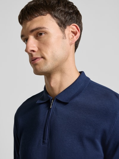 Christian Berg Men Slim fit poloshirt met ritssluiting Donkerblauw - 3