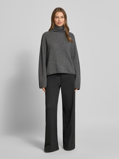 Marc O'Polo Boxy Fit Rollkragenpullover mit Woll-Mix Dunkelgrau Melange 1