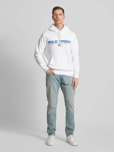 Polo Sport Hoodie mit Label-Print Weiss 1