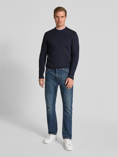 SELECTED HOMME Regular fit gebreide pullover van puur katoen, model 'DANE' Marineblauw - 1