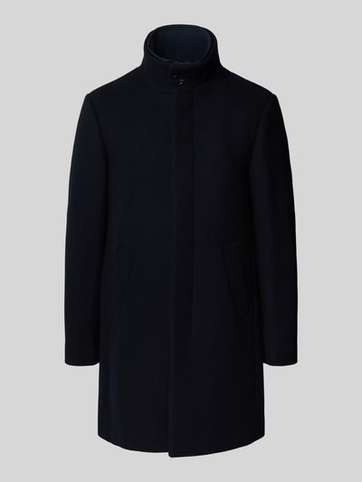 Matinique Lange jas met opstaande kraag, model 'Harvey' Marineblauw - 2