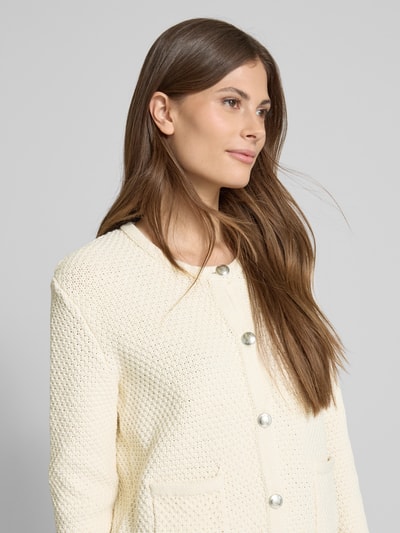 Christian Berg Woman Cardigan met structuurmotief Ecru gemêleerd - 3