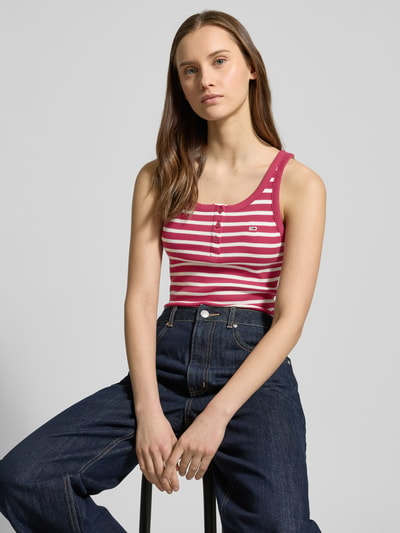 Tommy Jeans Top na ramiączkach z wyhaftowanym logo Bordowy 3