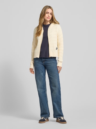 Tommy Hilfiger Comfort fit gebreid jack van puur katoen, model 'CALICO' Wit - 1