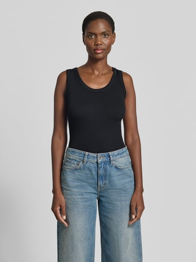 Weekend Max Mara Slim Fit Tank Top aus Baumwoll-Mix Modell 'MULTIC' Black 4