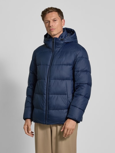 BOSS Regular fit gewatteerd jack met capuchon, model 'CIKORO' Marineblauw - 4