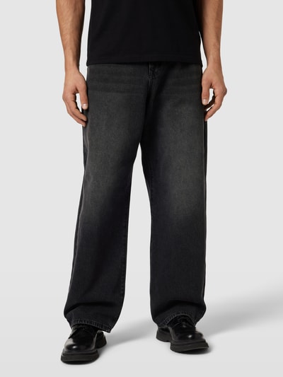 REVIEW Wide leg jeans in 5-pocketmodel Zwart - 4